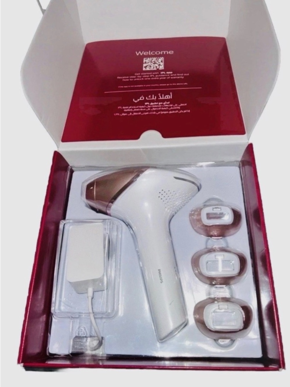 Philips Lumea IPL Hair Removal Device - White & Rose